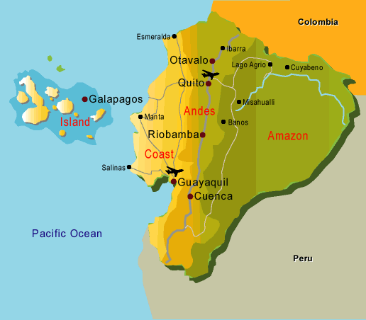 amazonia mapa Ecuador-map